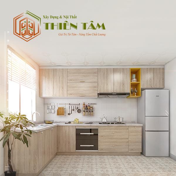 TỦ BẾP GỖ CÔNG NGHIỆP PHONG CÁCH BẮC ÂU TB-CN37